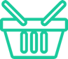 green shopping bag cart