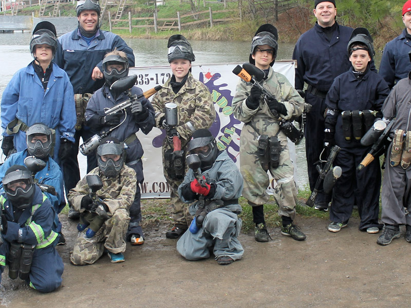 kids playing low impact paintball
