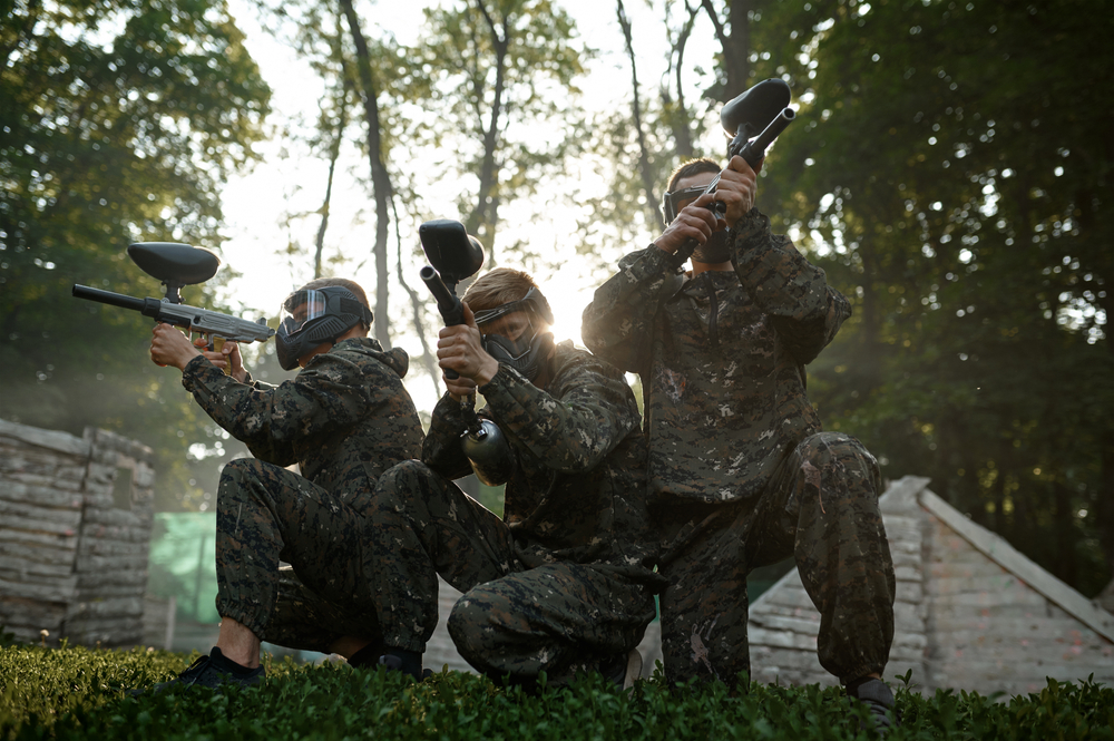 Paintball,Team,,Battle,On,Playground,In,The,Forest - Milsim Games